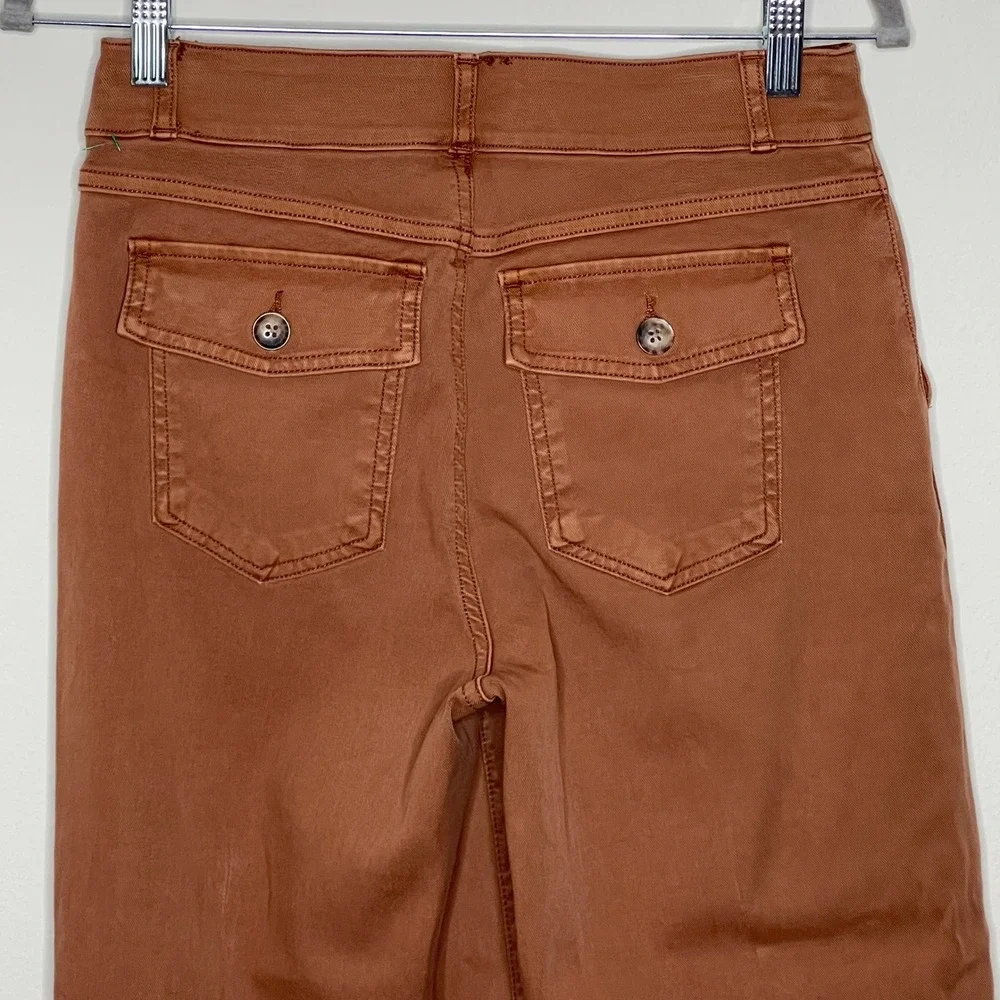 SPANX Women's Wide Leg Cropped‎ Pants  Sailor Style Pockets Career Casual